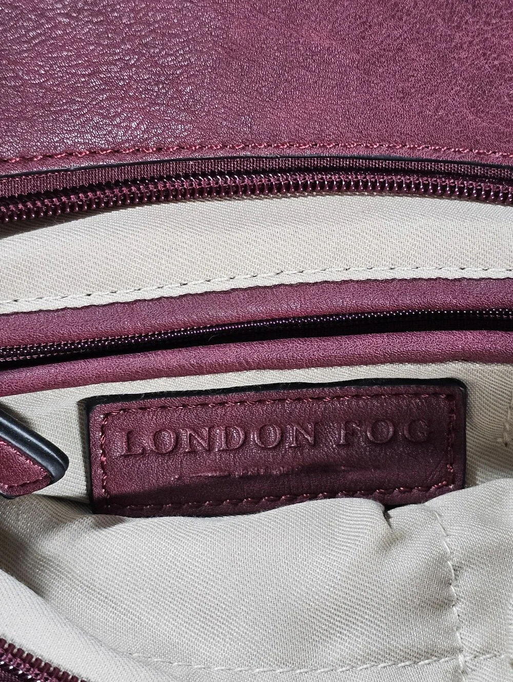 London Fog satchel Maroon Faux-leather